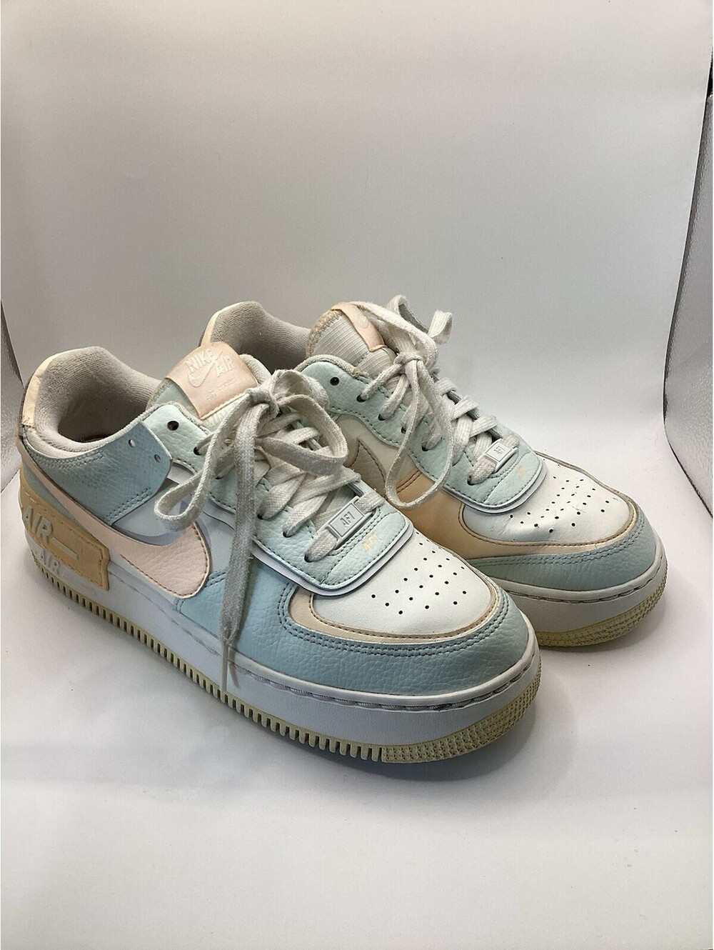 Size 8- Nike Air Force 1 Shadow Barely Green Crimson Tint W